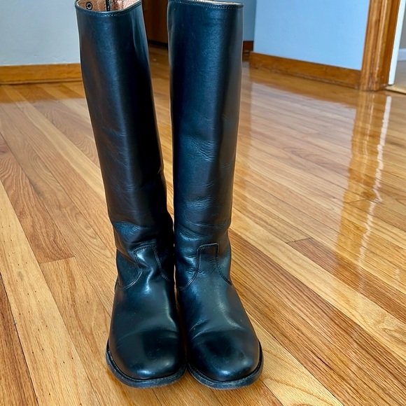 Frye Melissa Button Back Zip Black leather boots women size 6.5 - Picture 6 of 10